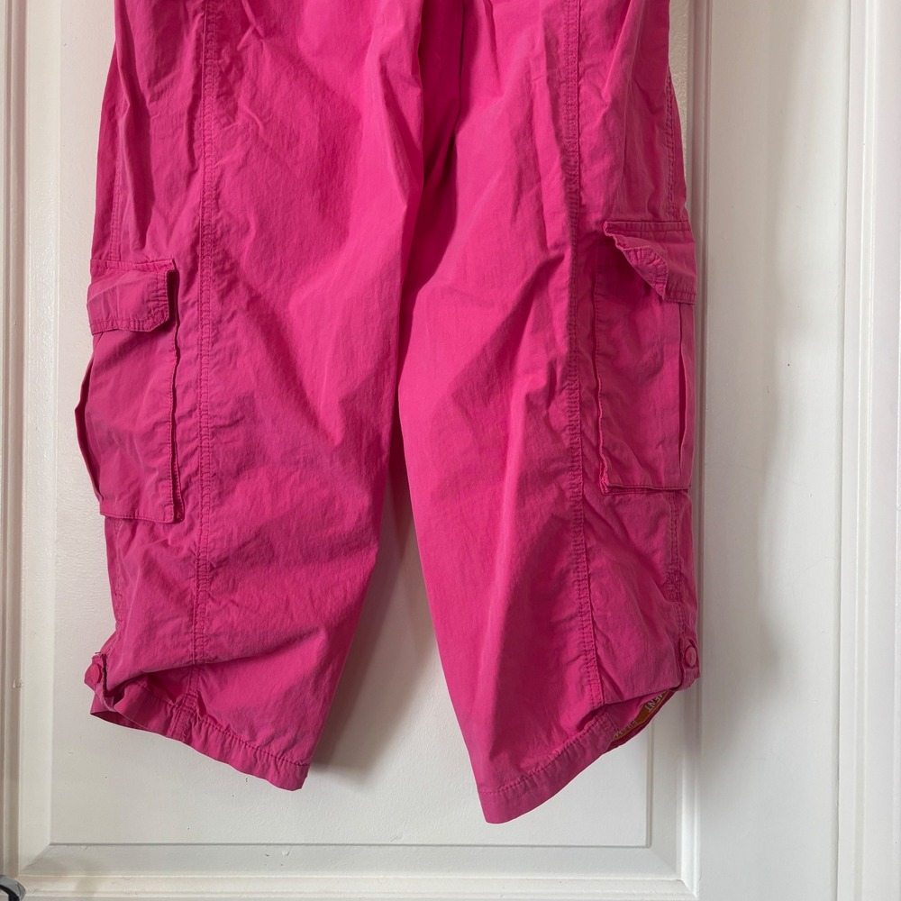 Free People Mesmerize Me Highrise Cargo Windbreaker Joggers Pink Pants Gorp L - Picture 4 of 10